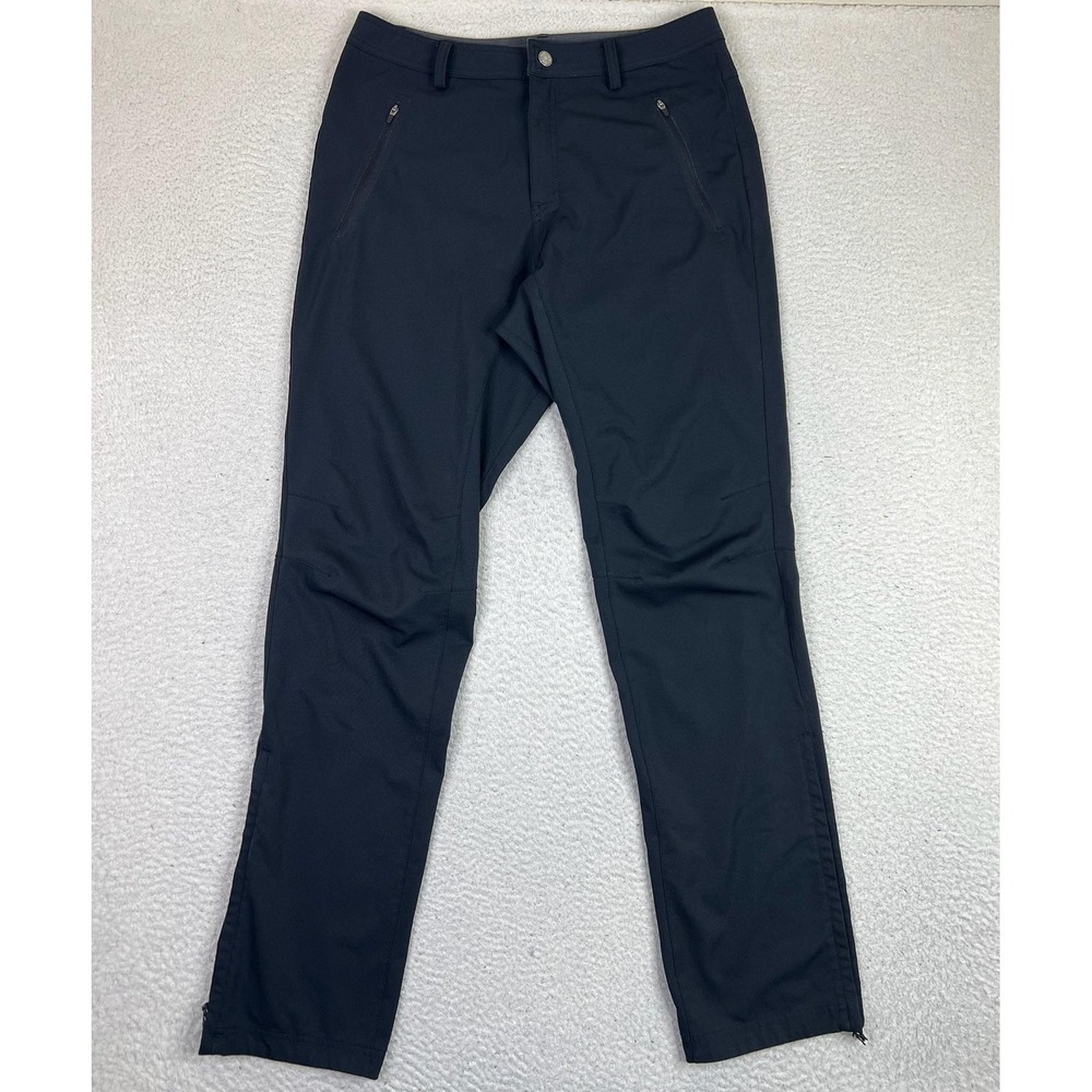 REI Pants Mens Medium 32x35‎ Black Softshell Ski Hiking Zip Ankle Outdoor